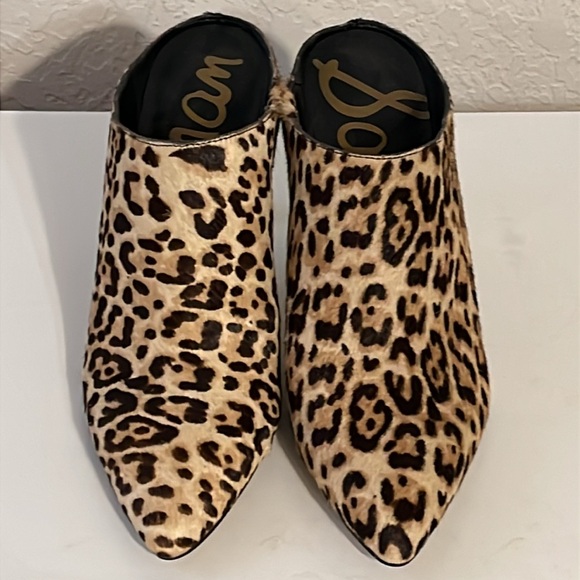 NWOB Sam Edelman Leopard Print Stiletto Mules Size 8. Mob Wife Boss Babe Energy - Picture 7 of 14